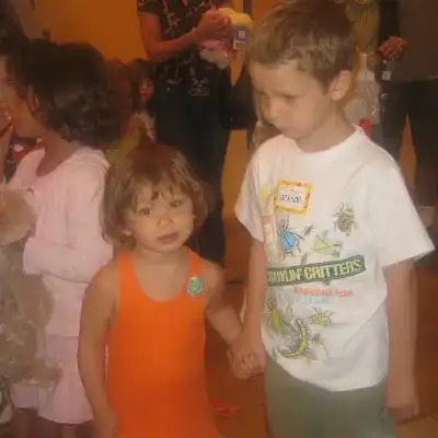 Photo of Lilia Buckingham with her elder brother Jack Buckingham.